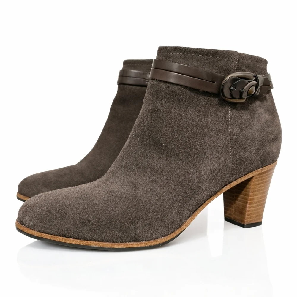 💵 $475 ALBERTO FERMANI Ginosa Suede ANKLE BOOTS – Size 38 Brown Suede Booties